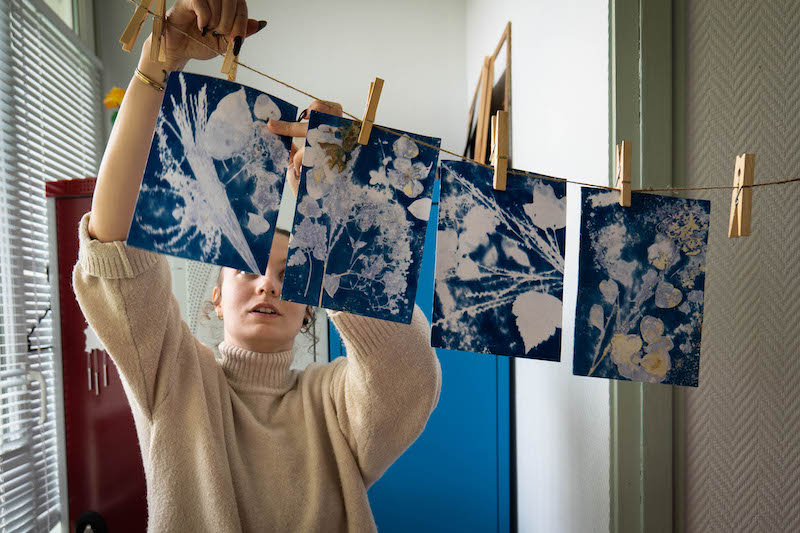 Quelques exemples de travaux cyanotypes